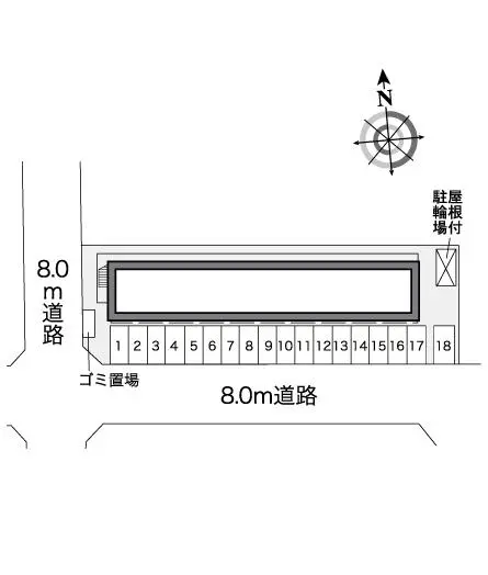 ★手数料０円★北広島市朝日町１丁目　月極駐車場（LP）